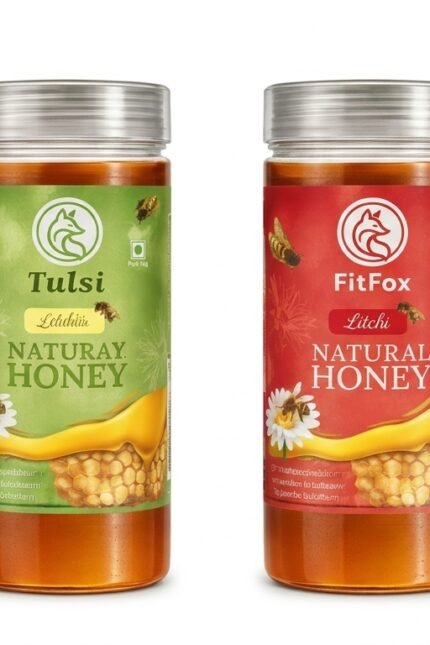 FitFox Litchi & Tulsi Honey Combo Pack – Healthy Bhi Tasty Bhi